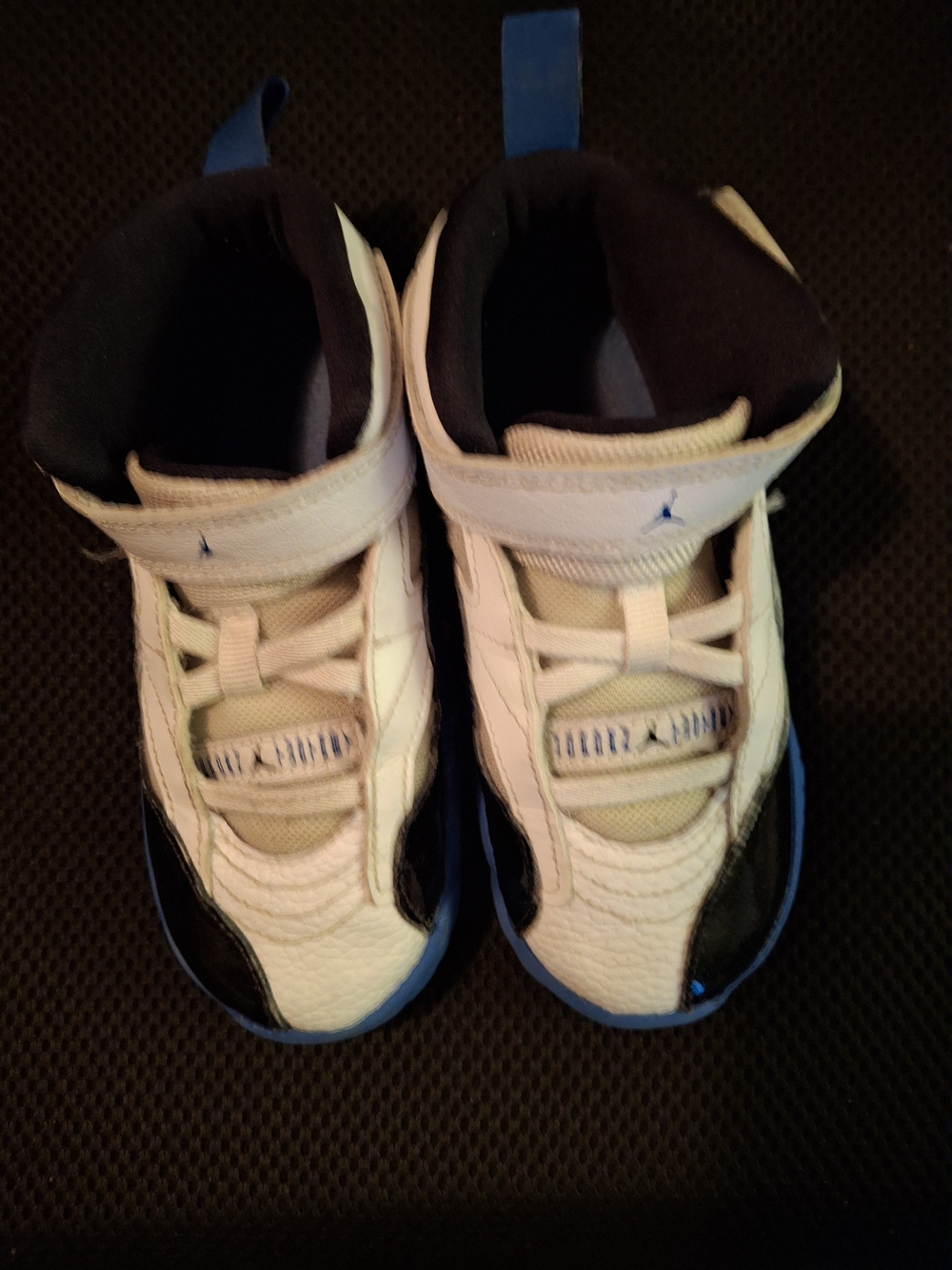 Kids Nike Jordans XIV White and Blue Athletic Sneakers